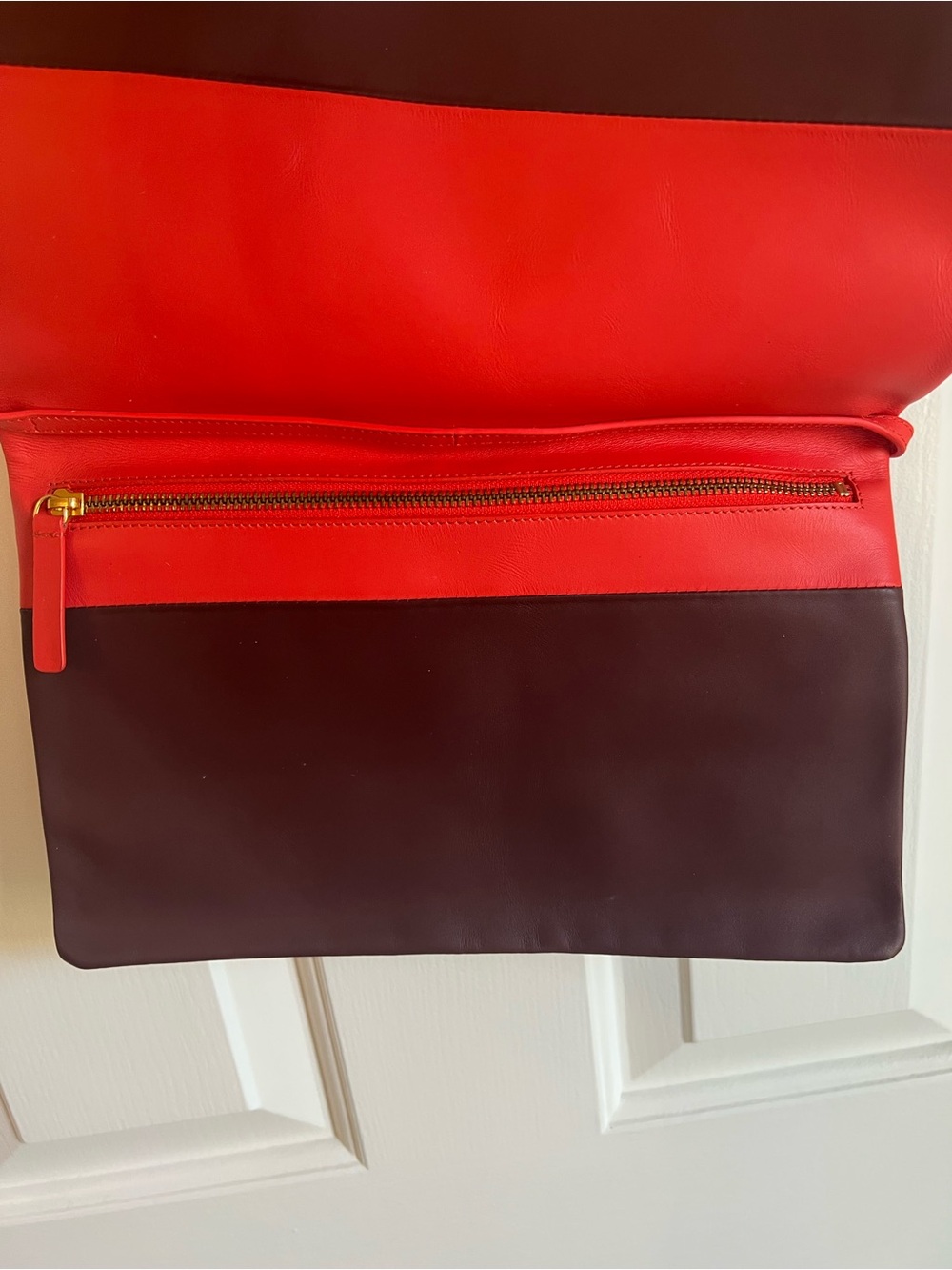 Everlane Orange and Maroon Two-Tone Leather Crossbody Bag - NWOT - Picture 6 of 6
